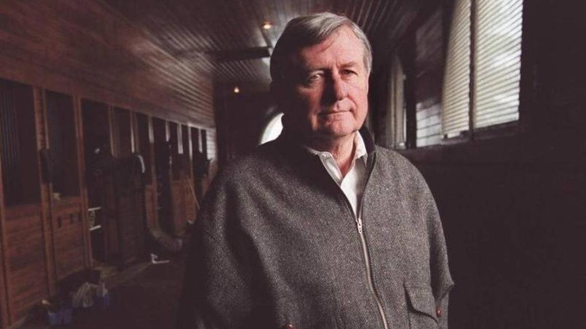 Don Ball in 2000 in the training barn at his Donamire Farms, where some scenes from “Simpatico” were filmed. Ball, a home builder and philanthropist, died Friday at age 81. He was buried Tuesday.