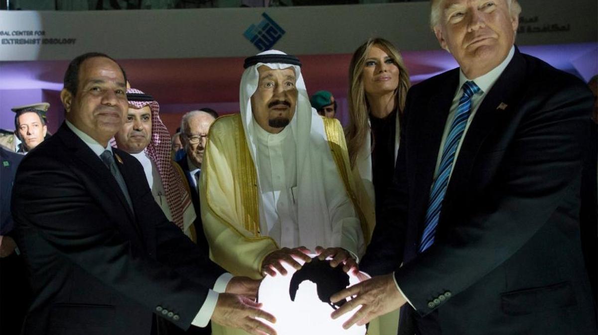 In this May 21 photo released by the Saudi Press Agency, from left to right, Egyptian President Abdel Fattah al-Sissi, Saudi King Salman, U.S. First Lady Melania Trump and President Donald Trump, visited a new Global Center for Combating Extremist Ideology, in Riyadh, Saudi Arabia.