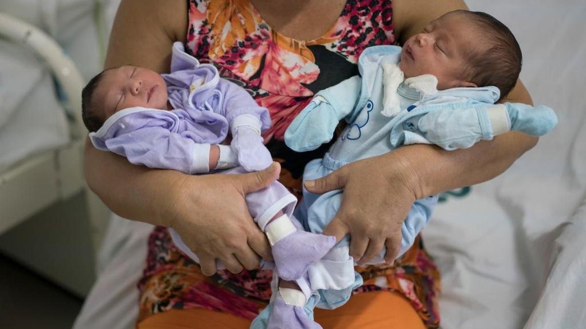 Severina Raimunda held her granddaughter Melisa Vitoria, left, who was born with microcephaly and her twin brother Edison Junior at a hospital in Brazil on Wednesday. The zika virus, suspected to cause a smaller head and poor brain development, is spread by the Aedes aegypti mosquito.