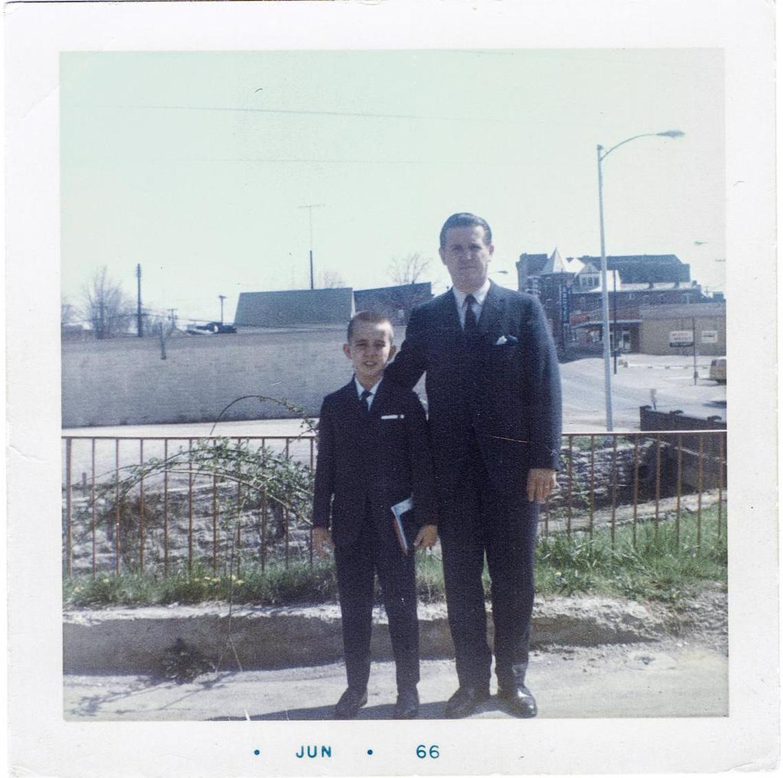 Paul Prather and his dad, L. Paul Prather, dressed for Sunday school in Campbellsville in 1966.