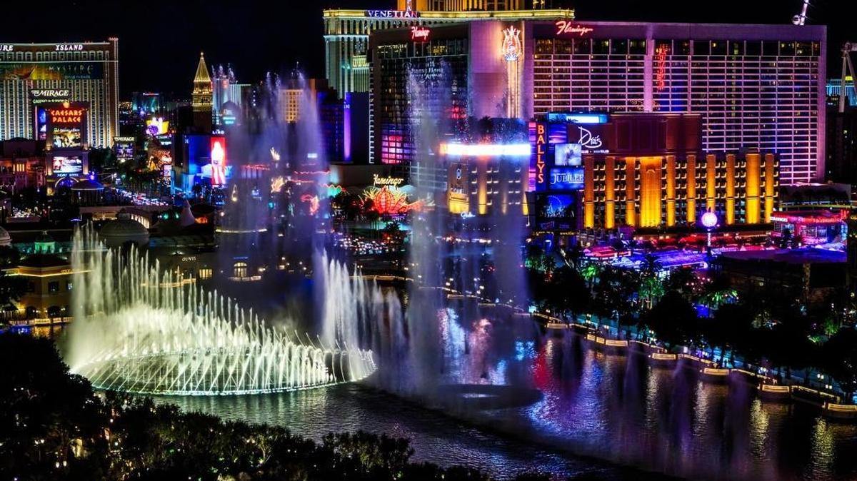 Las Vegas at nighttime.