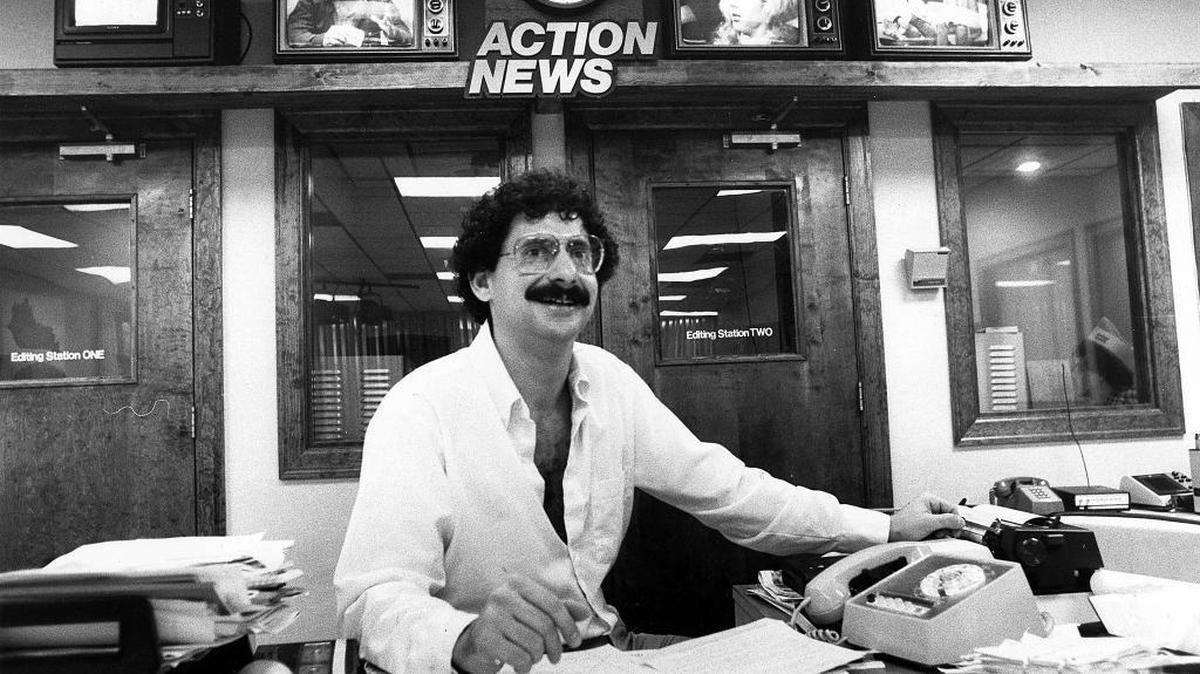 Sports anchor Alan Cutler in the WLEX-18 newsroom, Dec. 5, 1981, his first year at the station. Cutler, a native of Long Beach, N.Y., graduated from State University of New York at Cortland. He was at the station from 1981 to 1984, then, after three years in Pittsburgh, including a stint as a color commentator for the Pittsburgh Pirates, he returned to WLEX in 1987 and is currently Sports Director/Anchor.