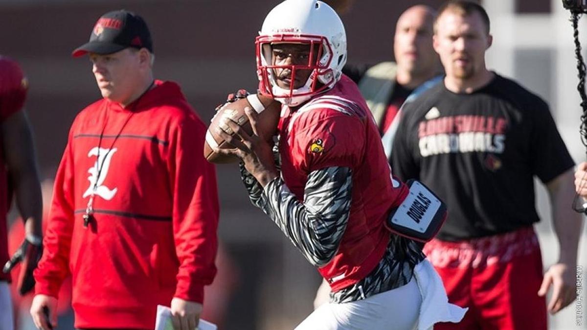 Louisville quarterback Lamar Jackson threw for 519 yards and eight touchdowns during Saturday’s spring game.