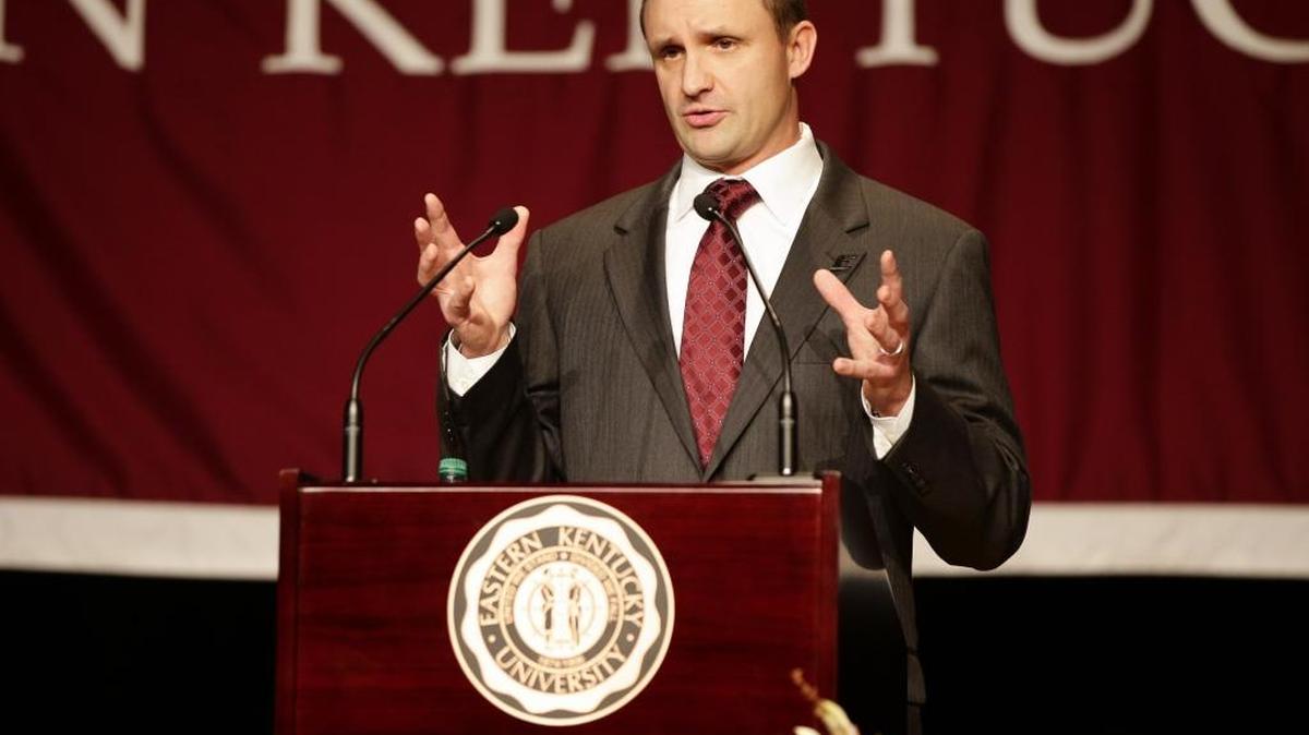 Mark Elder was introduced as Eastern Kentucky University head football coach on Dec. 10, 2015.
