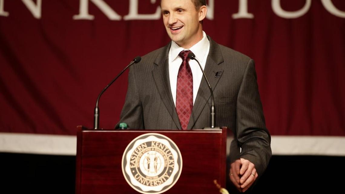 Mark Elder was introduced as Eastern Kentucky University head football coach on Thursday December 10, 2015 in Richmond, Ky.