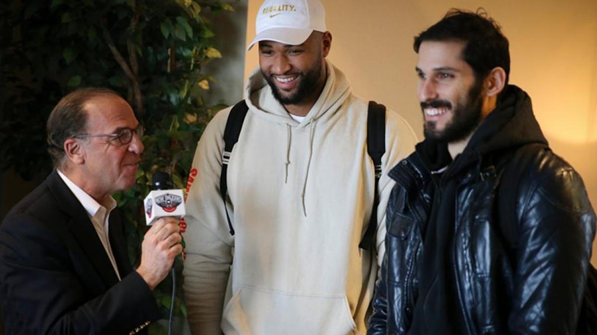 New Pelicans DeMarcus Cousins and Omri Casspi were interviewed after they arrived in New Orleans.