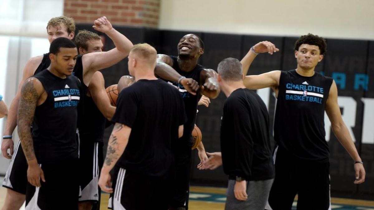 The Charlotte Hornets worked out draft prospects, including Kentucky’s Bam Adebayo, at Spectum Center practice court Sunday morning.