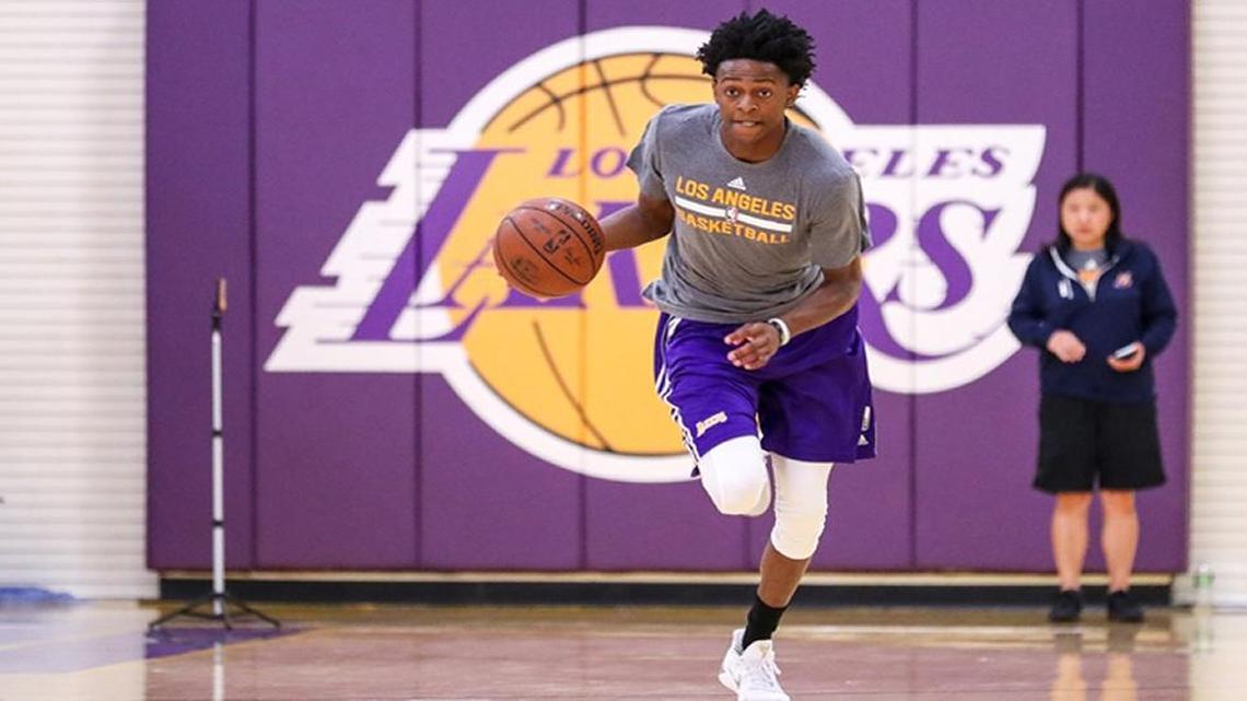 Kentucky’s De’Aaron Fox worked out for the Lakers on Tuesday.