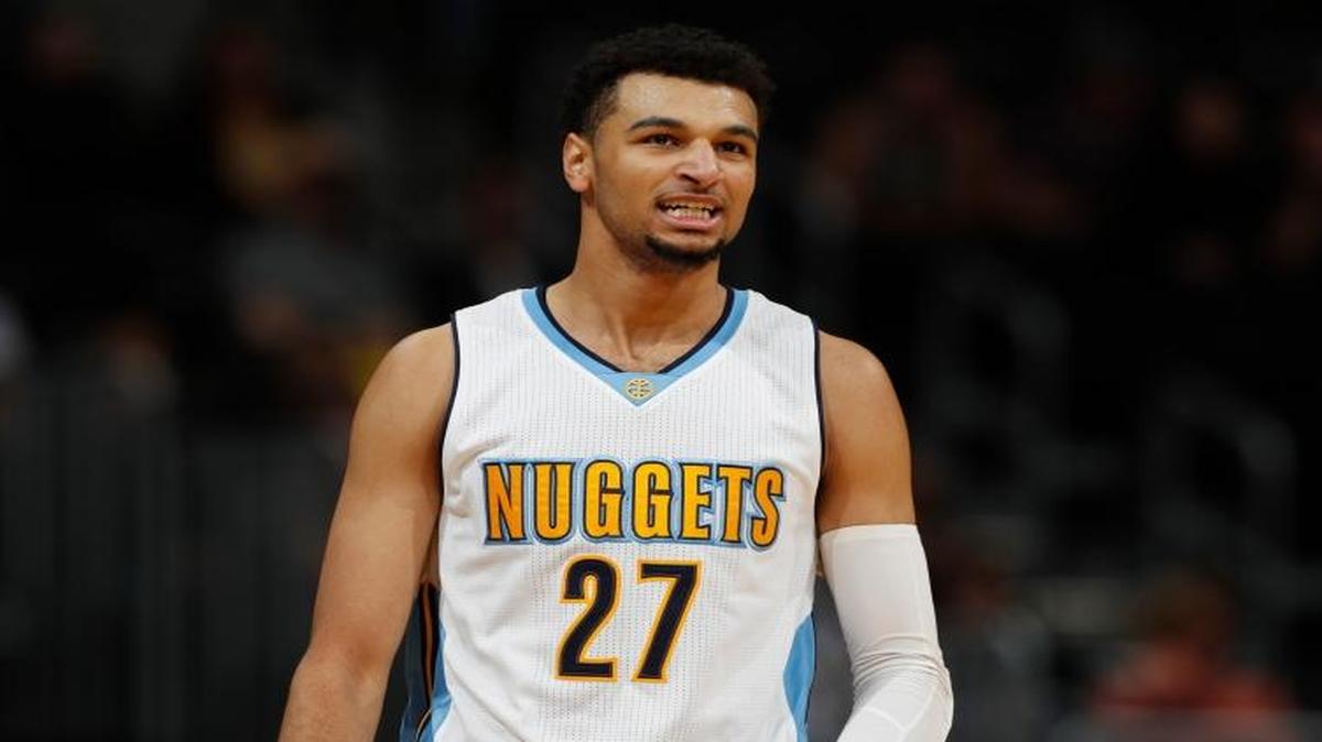 Denver Nuggets guard Jamal Murray (27), shown in the second half Sunday against the Utah Jazz, scored a career-high 24 points in a win Tuesday against the Chicago Bulls.