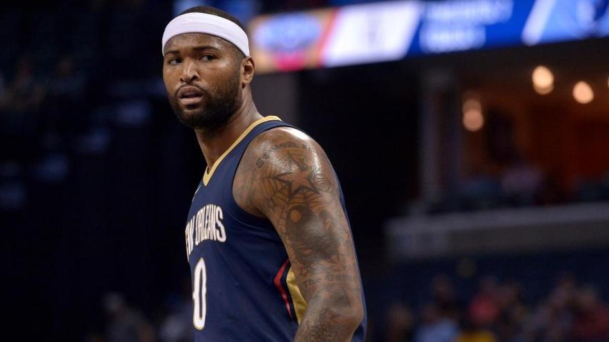 Pelicans forward DeMarcus Cousins stood on the court in the first half of a preseason game against the Grizzlies on Oct. 13, 2017, in Memphis.