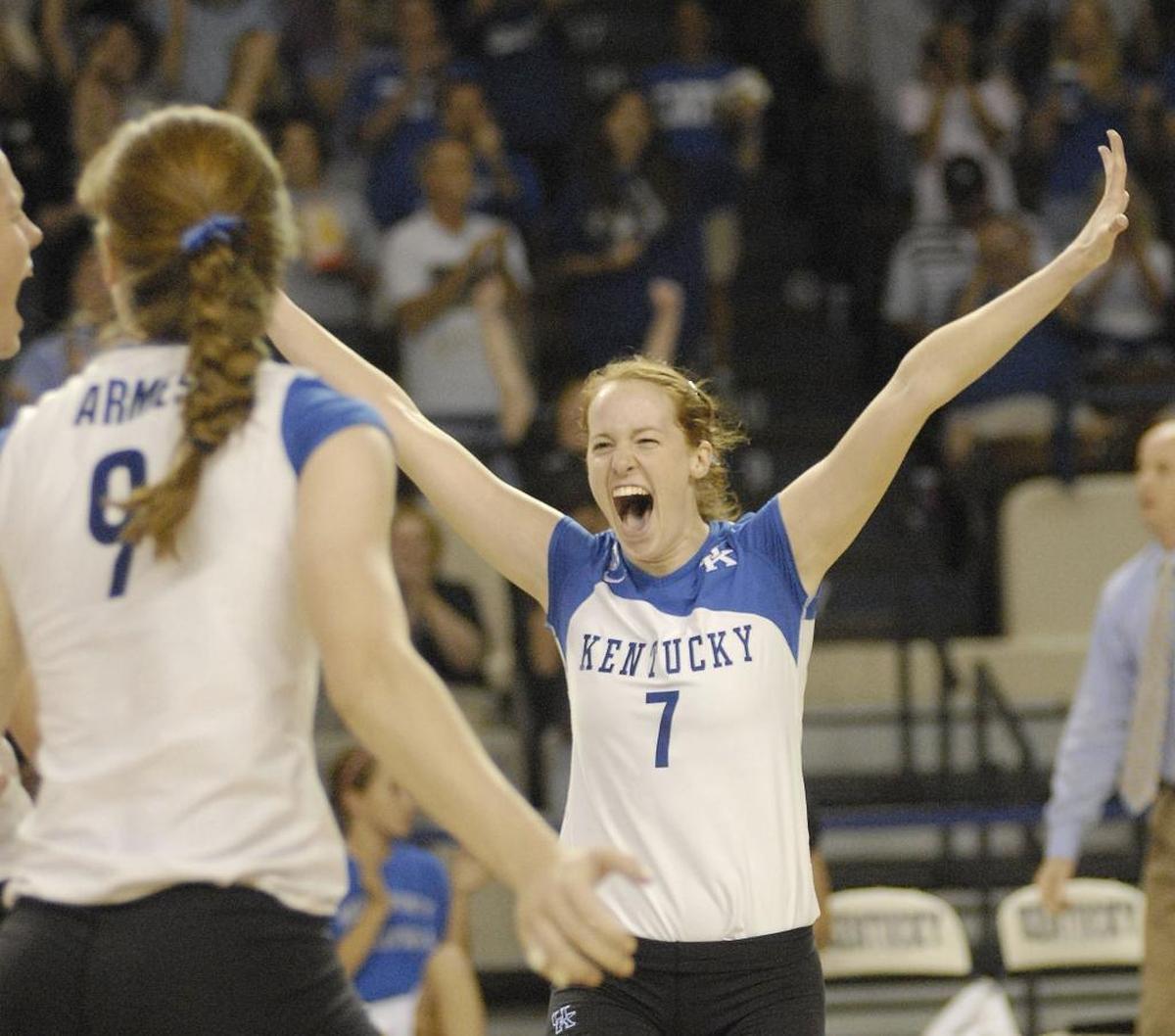 Sarah Rumely (7) was a two-time All-American and four-time All-SEC selection for the UK volleyball team.