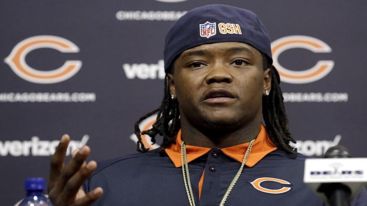 Linebacker Danny Trevathan talked to the media during a news conference after signing with the Chicago Bears on Thursday, March 10, 2016, in Lake Forest, Ill.