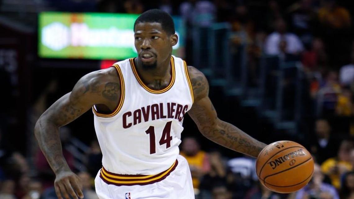 The Cleveland Cavaliers' DeAndre Liggins against the Orlando Magic during the first half of an NBA preseason basketball game Wednesday, Oct. 5, 2016, in Cleveland.