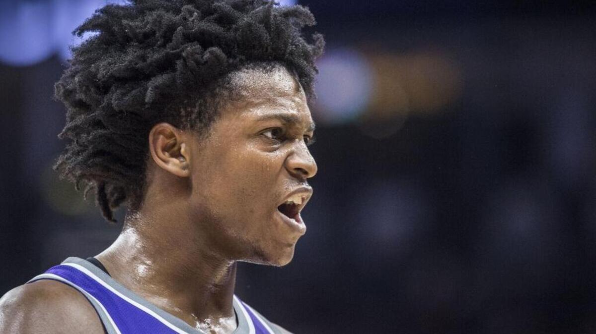 De’Aaron Fox averaged 11.6 points, 4.4 assists and 2.8 rebounds during his rookie season for the Sacramento Kings.