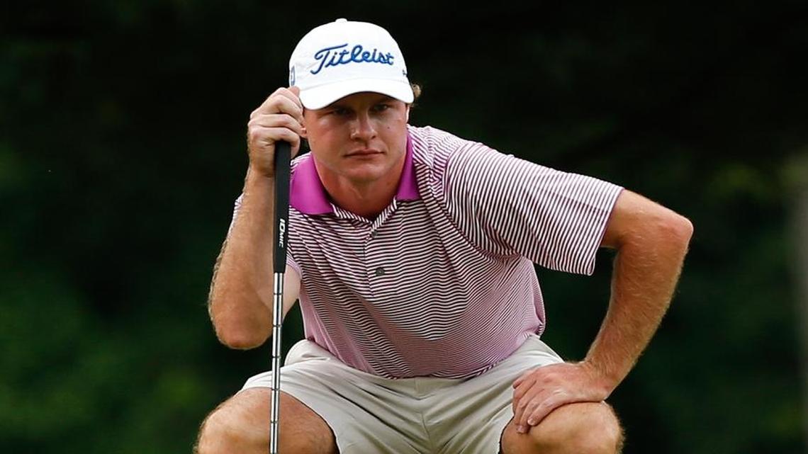 Chase Parker lined up a putt on the first playoff hole, the eighth, during U.S. Open sectional qualifying at Woodmont Country Club June 6.