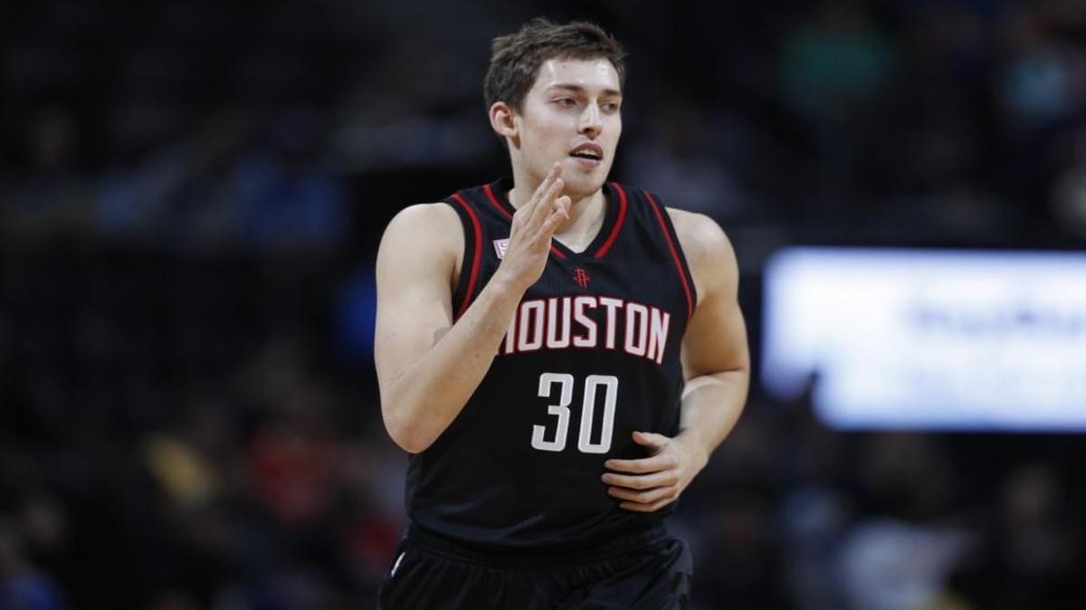 Houston Rockets forward Kyle Wiltjer (30) in the second half of an NBA basketball game late Friday, Dec. 2, 2016, in Denver. The Rockets won 128-110.