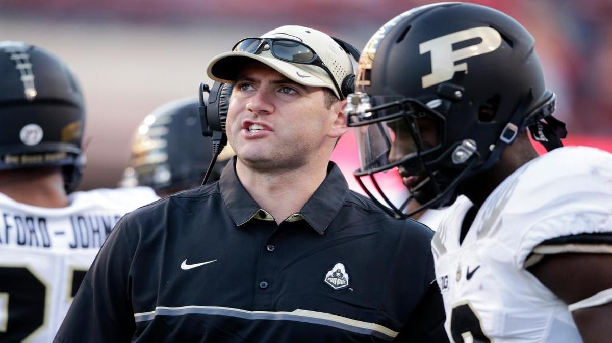 Purdue interim head coach Gerad Parker looks at a replay on the screen during the second half of an NCAA college football game against Nebraska in Lincoln, Neb., Saturday, Oct. 22, 2016.