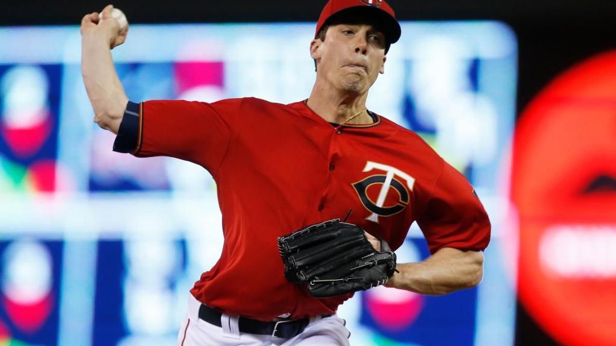 Minnesota Twins pitcher Alex Meyer throws against the Detroit Tigers in the eighth inning of a baseball game in Minneapolis on April 29, 2016.