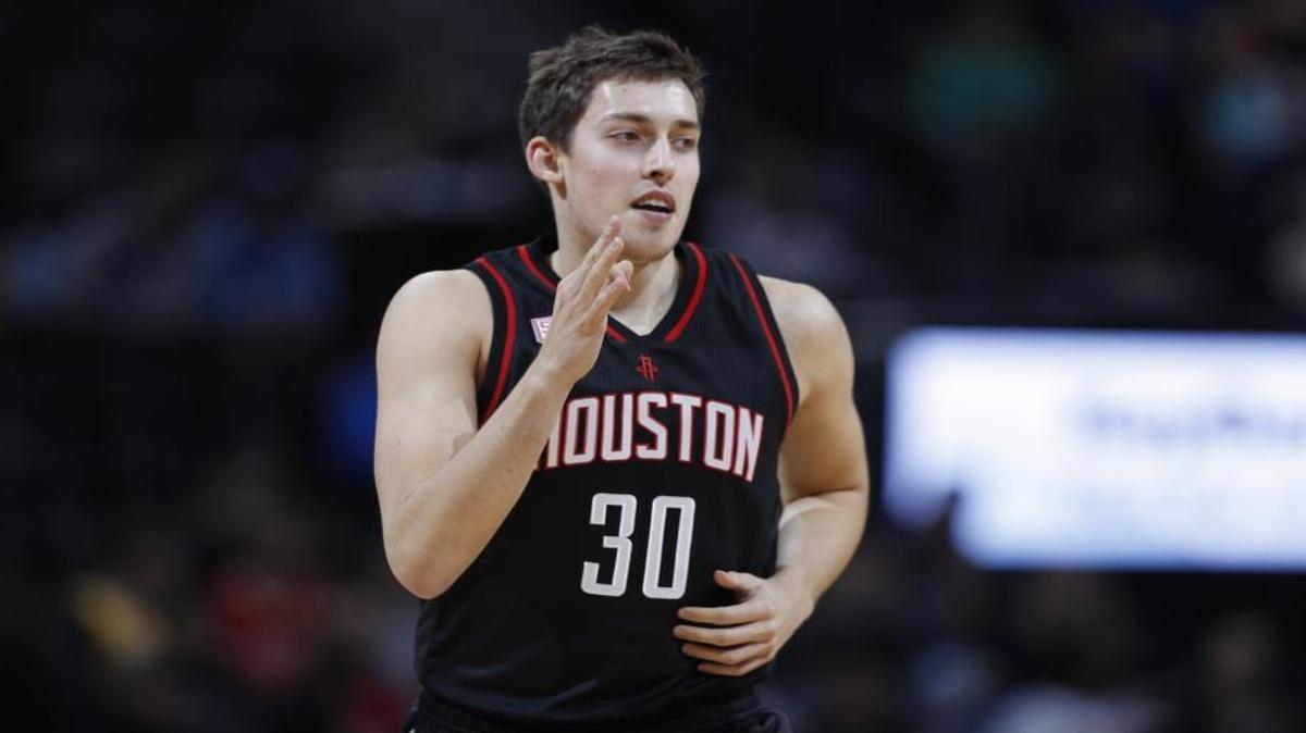 Houston Rockets forward Kyle Wiltjer (30) in the second half of an NBA basketball game late Friday, Dec. 2, 2016, in Denver. The Rockets won 128-110.