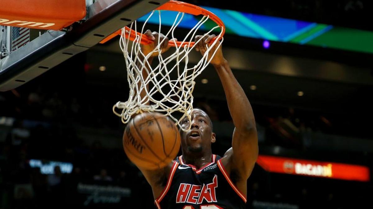 Miami Heat center Bam Adebayo dunked against the Indiana Pacers in the third quarter on Nov. 19.
