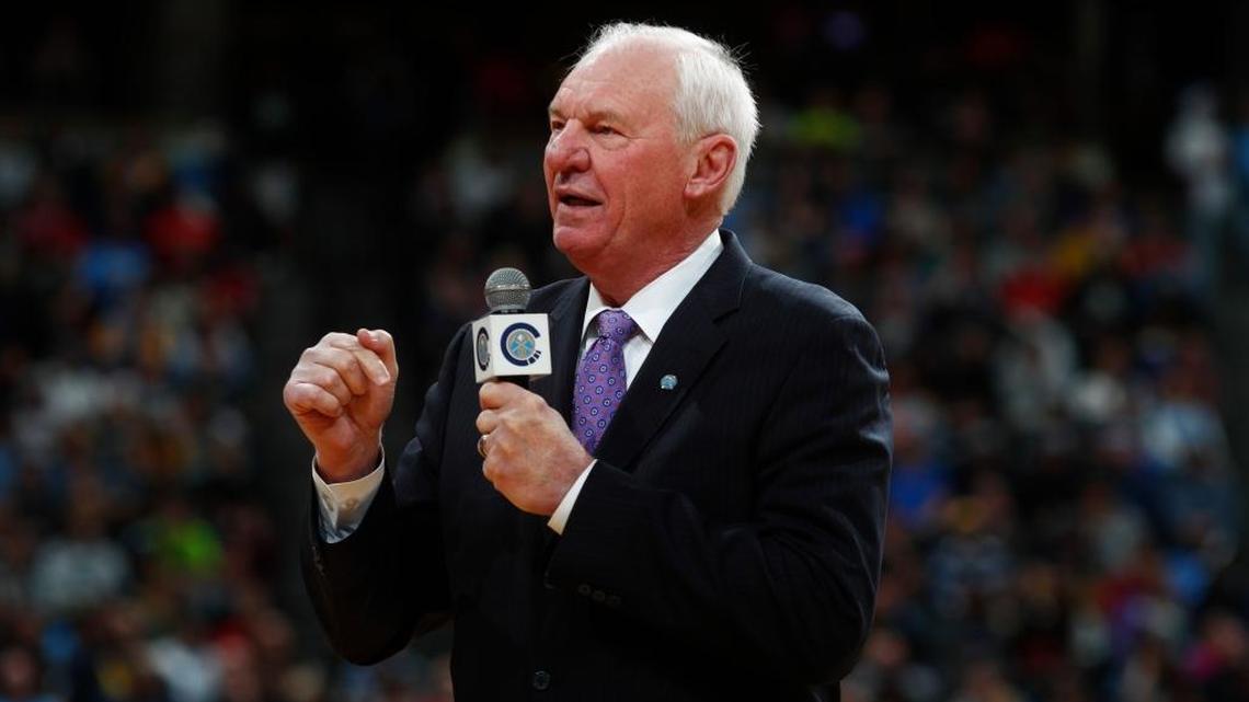 Retired Denver Nuggets center Dan Issel spoke during the team’s 50th anniversary celebration in Denver last year. Issel, who played for the Kentucky Colonels in the old ABA in the 1970s, has been named president of a group aiming to make Louisville ready for an NBA franchise.