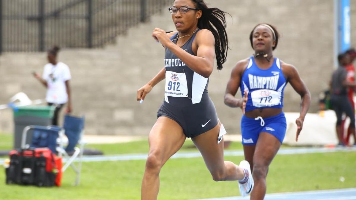 Kentucky freshman sprinter Kianna Gray holds the fourth-fastest 100-meter time in the NCAAs during this outdoor season, just 0.01 seconds off the time of junior teammate Destiny Carter.