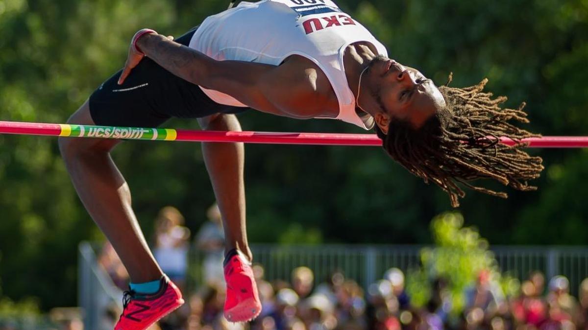 Eastern Kentucky University sophomore Tequan Claitt, a graduate of Bryan Station High School, has jumped higher than anyone in the NCAA this season