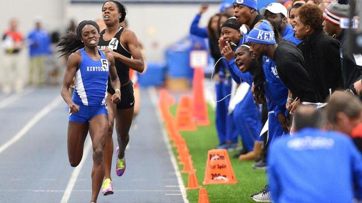 Kentucky junior Ariah Graham beat Florida senior Claudia Francis to the finish to win the 800 meters.
