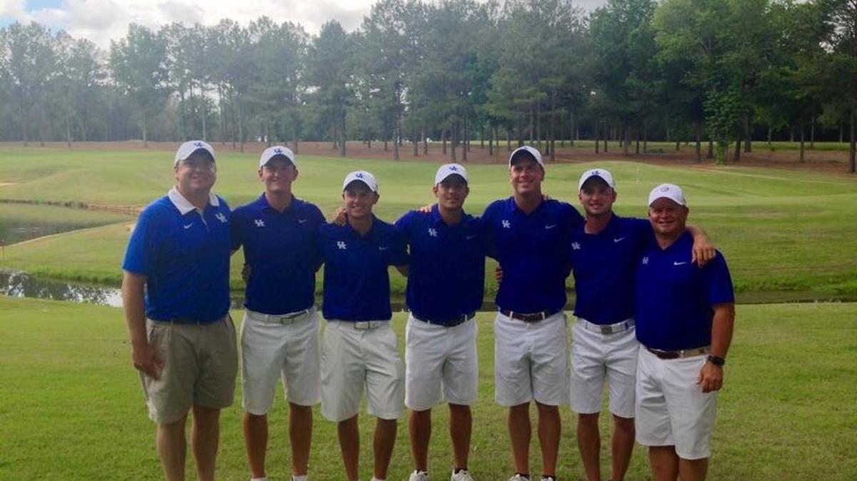 Kentucky Coach Brian Craig tweeted a photo of the Kentucky men’s golf team on Wednesday after the Wildcats earned a spot in the NCAA Championship.