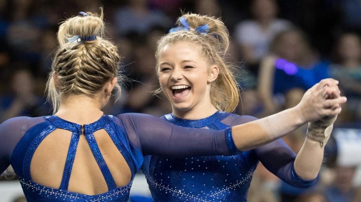 Kentucky gymnast Mollie Korth, right, was named Southeastern Conference Freshman of the Year on Thursday. Korth was a four-time conference Freshman of the Week this season.
