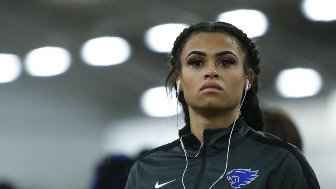 Sydney McLaughlin of the Kentucky Wildcats looks on prior to running the women’s 4x400m during Day 2 of the Kentucky Invitational at Nutter Field House on Jan. 13, 2018 in Lexington. McLaughlin won the 200 and 400 meters events at the Florida Relays outdoor event this week.
