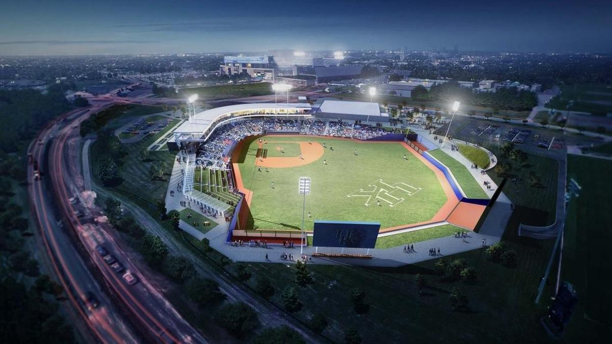 An artist’s rendering of UK’s new baseball stadium on Alumni Drive.