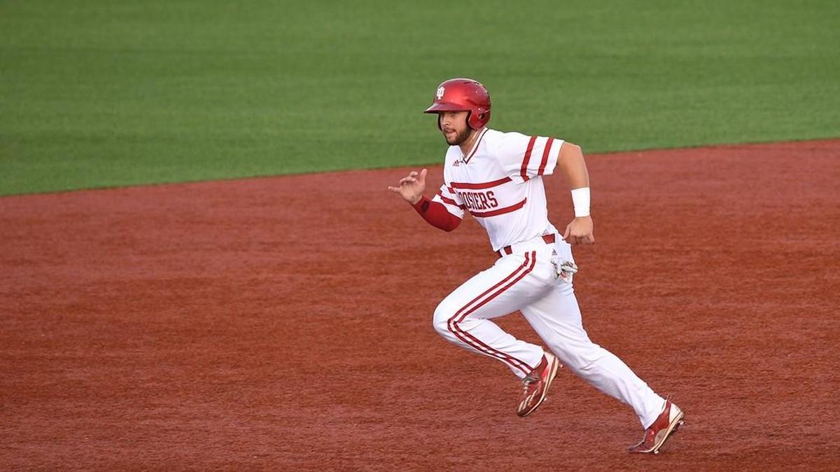 Matt Lloyd rounds the bases for the Hoosiers earlier this season.