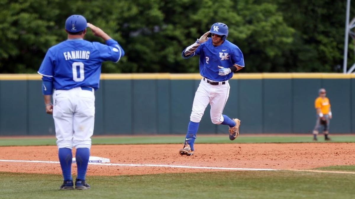 Riley Mahan homered twice in Kentucky's win against Tennessee on Saturday.