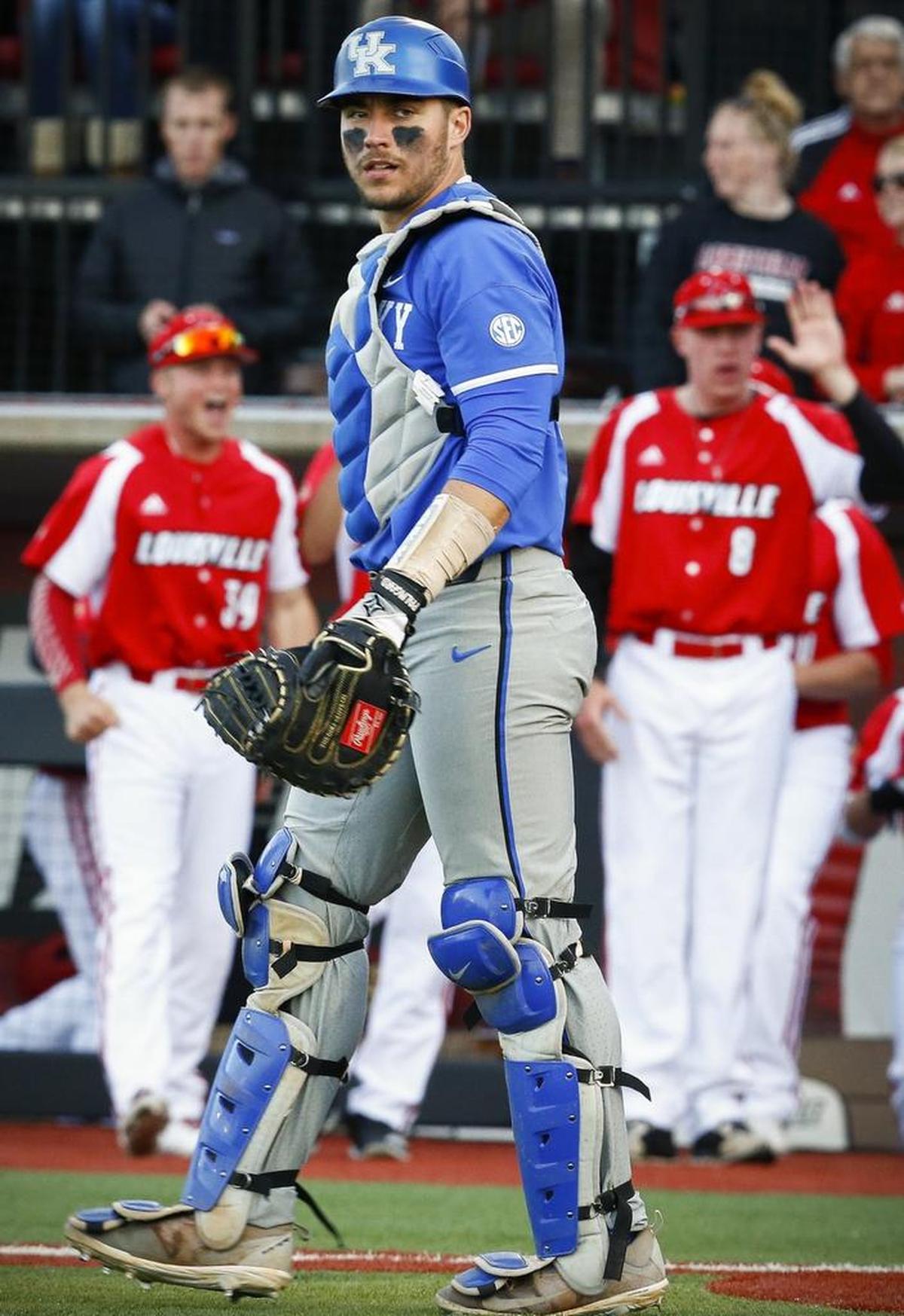 Kentucky catcher Kole Cottam (13) was selected in the fourth round of the MLB amateur draft by Boston. His signing bonus was $375,000.