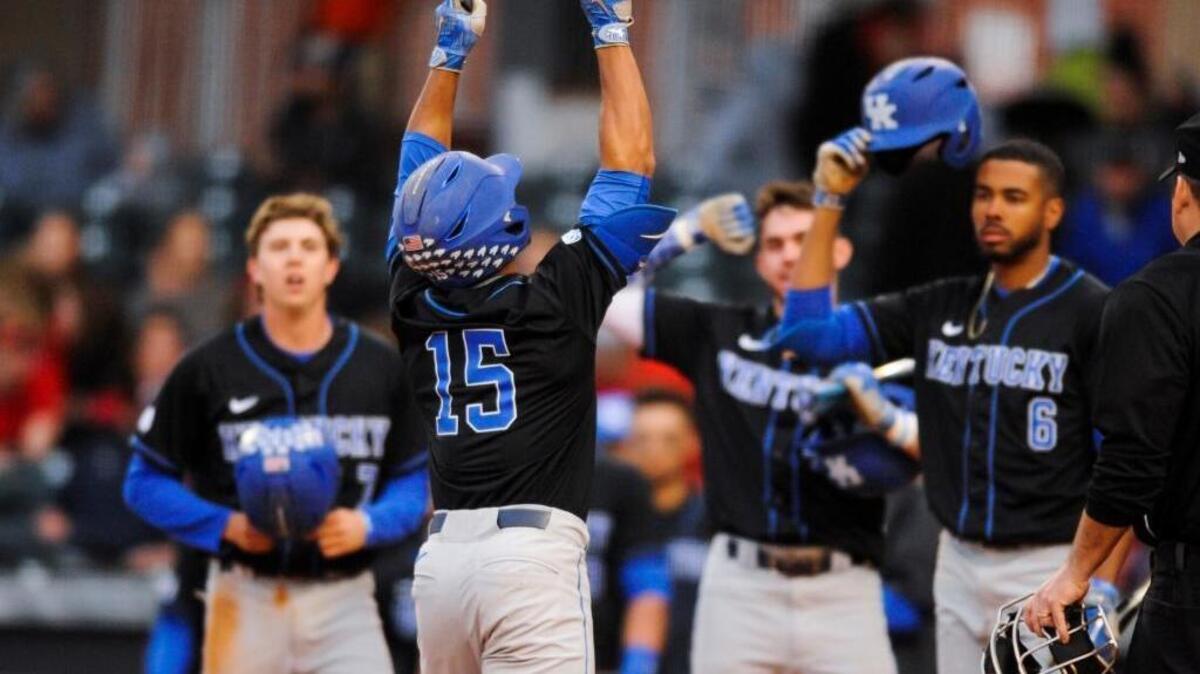 Senior outfielder Marcus Carson (15) celebrated as he crossed home plate after his home run in the third inning on Tuesday night. The two-run shot was Carson’s second homer of the season.