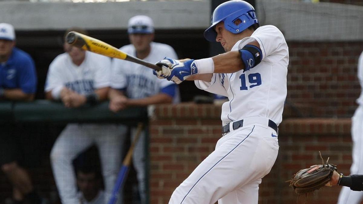 Evan White leads Kentucky with a .354 batting average. He also has three home runs, 12 doubles and 31 RBI this season.