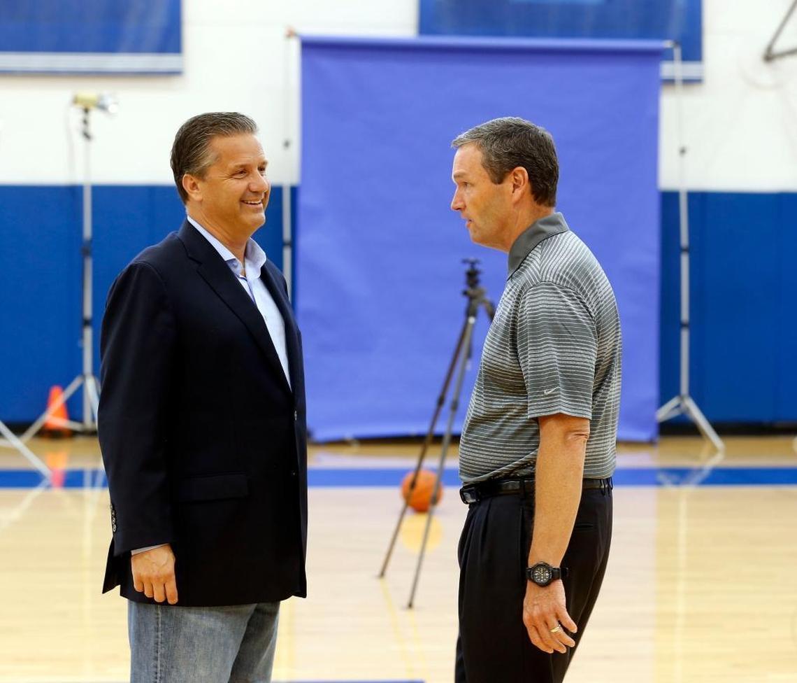 John Calipari has been Kentucky’s head coach since 2009. Mitch Barnhart, right, has been UK’s athletic director since 2002.