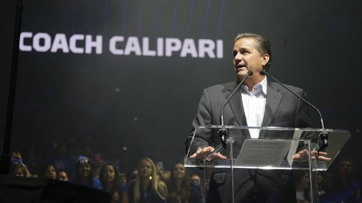 Kentucky Wildcats head coach John Calipari during Big Blue Madness on Friday October 16, 2015 in Lexington, KY.