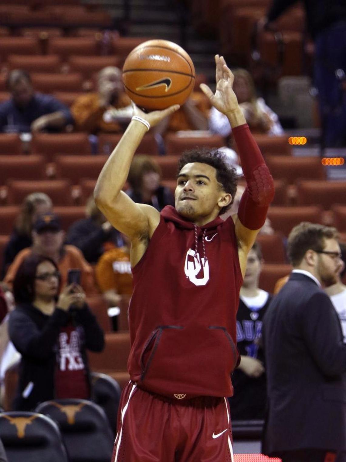 Trae Young has made 100 three-pointers for Oklahoma this season.