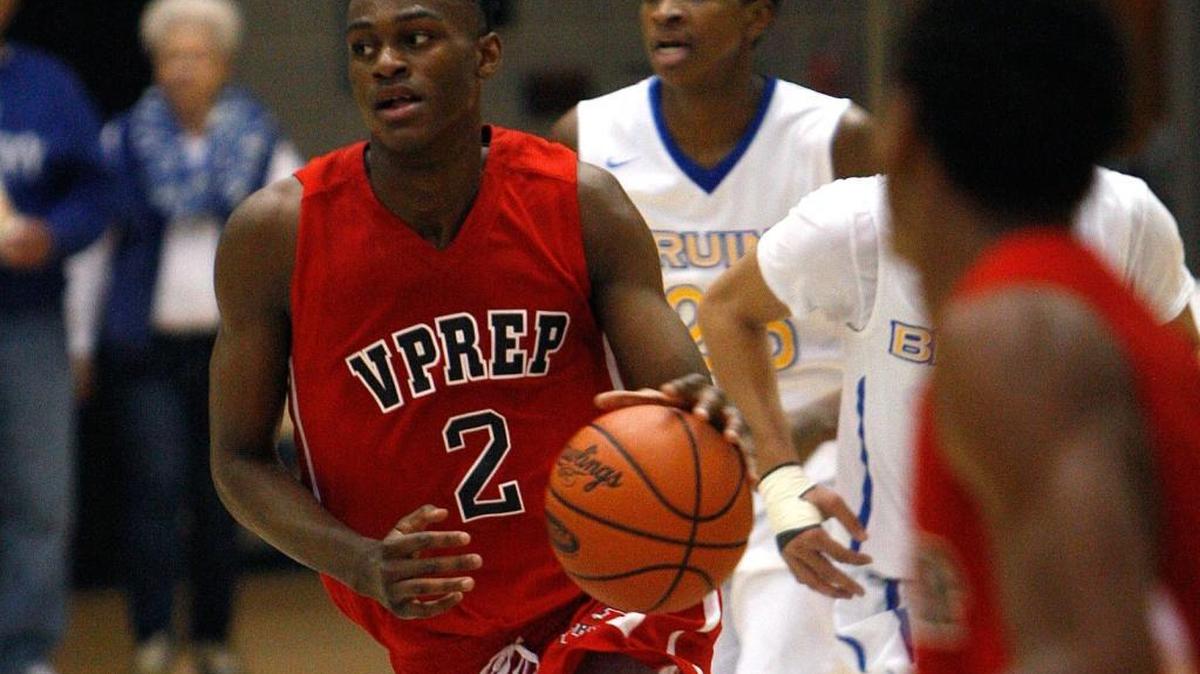 Jarred Vanderbilt of Victory Prep Academy in action against Hillcrest Academy during the Bluegrass Showcase in the S. T. Roach gym at Paul Laurence Dunbar High School in Lexington, Ky., Saturday, Dec. 12, 2015.