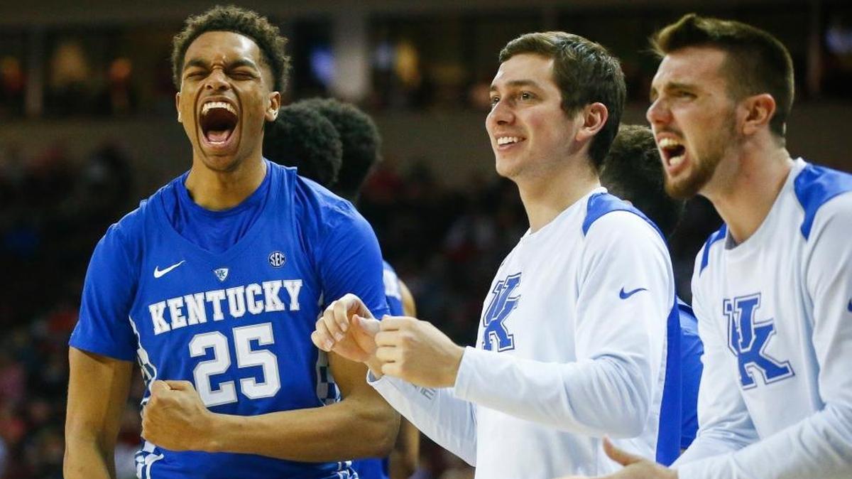 Kentucky forward PJ Washington (25) celebrated a moment during the Cats’ last game. UK returns to Rupp Arena on Saturday at 8:15 p.m. for a matchup with Florida on ESPN.