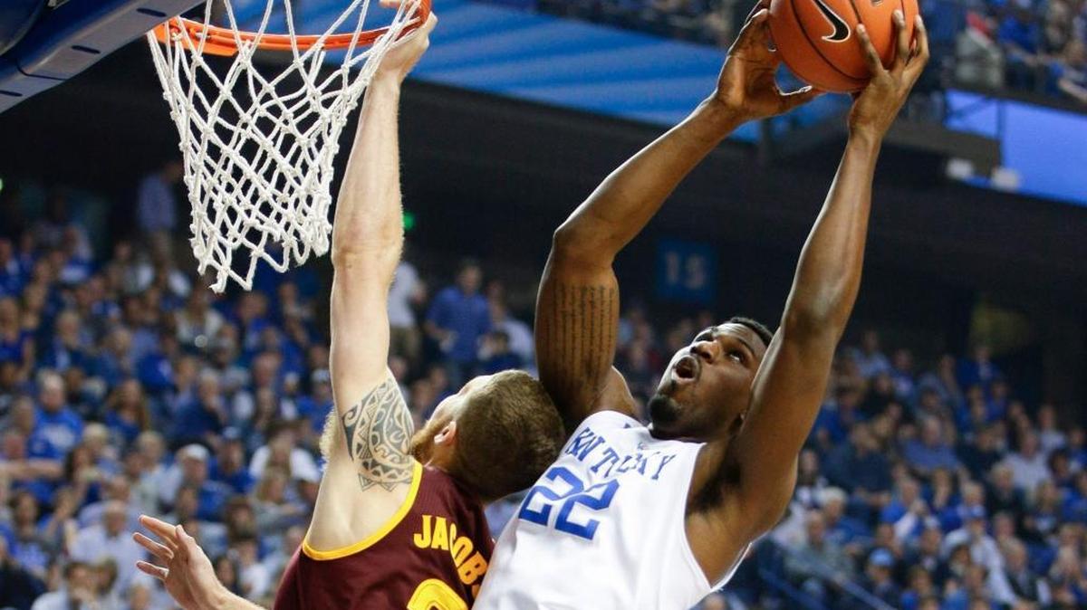 Senior Alex Poythress is Kentucky’s leading rebounder at 7.3 boards per game. Junior Marcus Lee is right behind at 7.2.