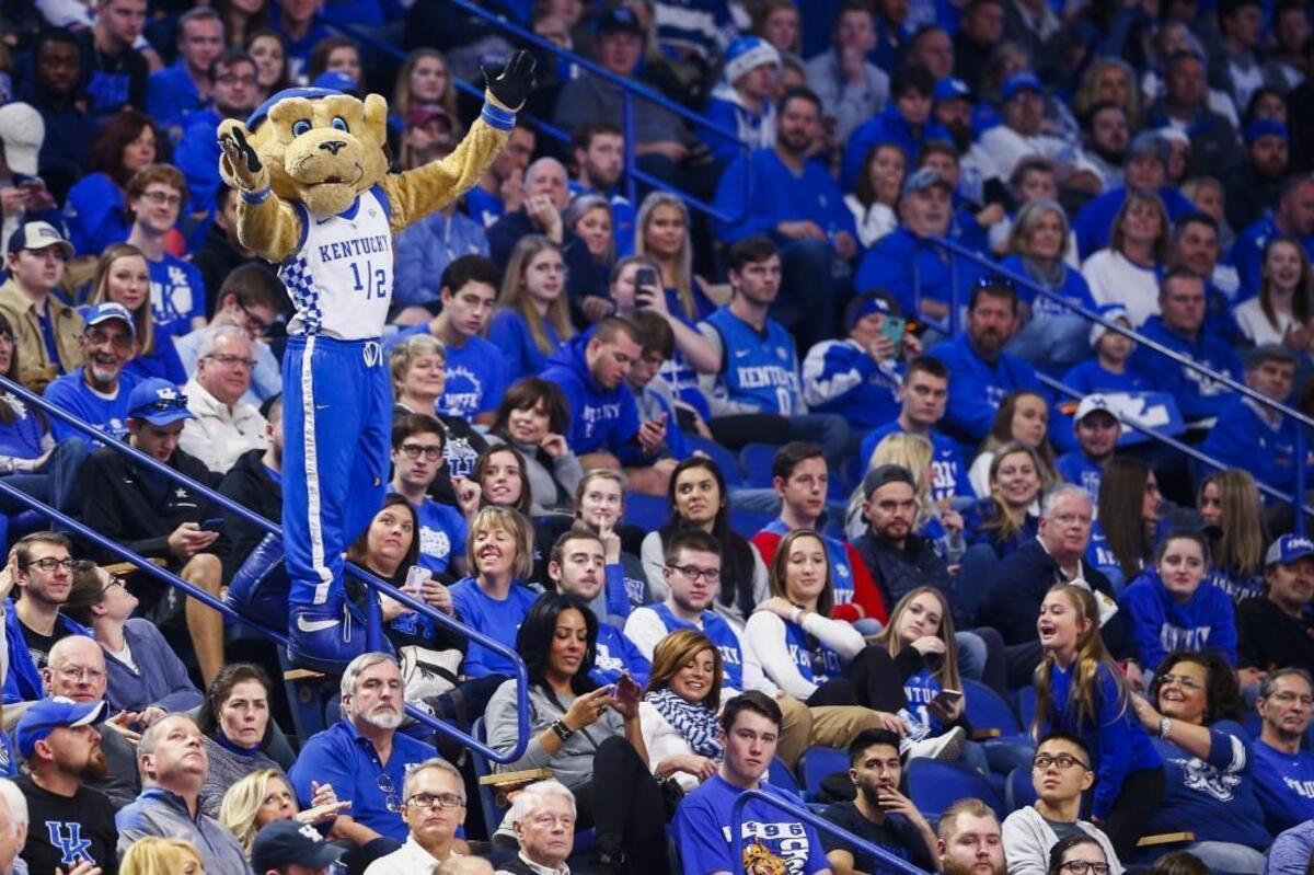 Scratch entertained fans during Kentucky’s game against Harvard this season.