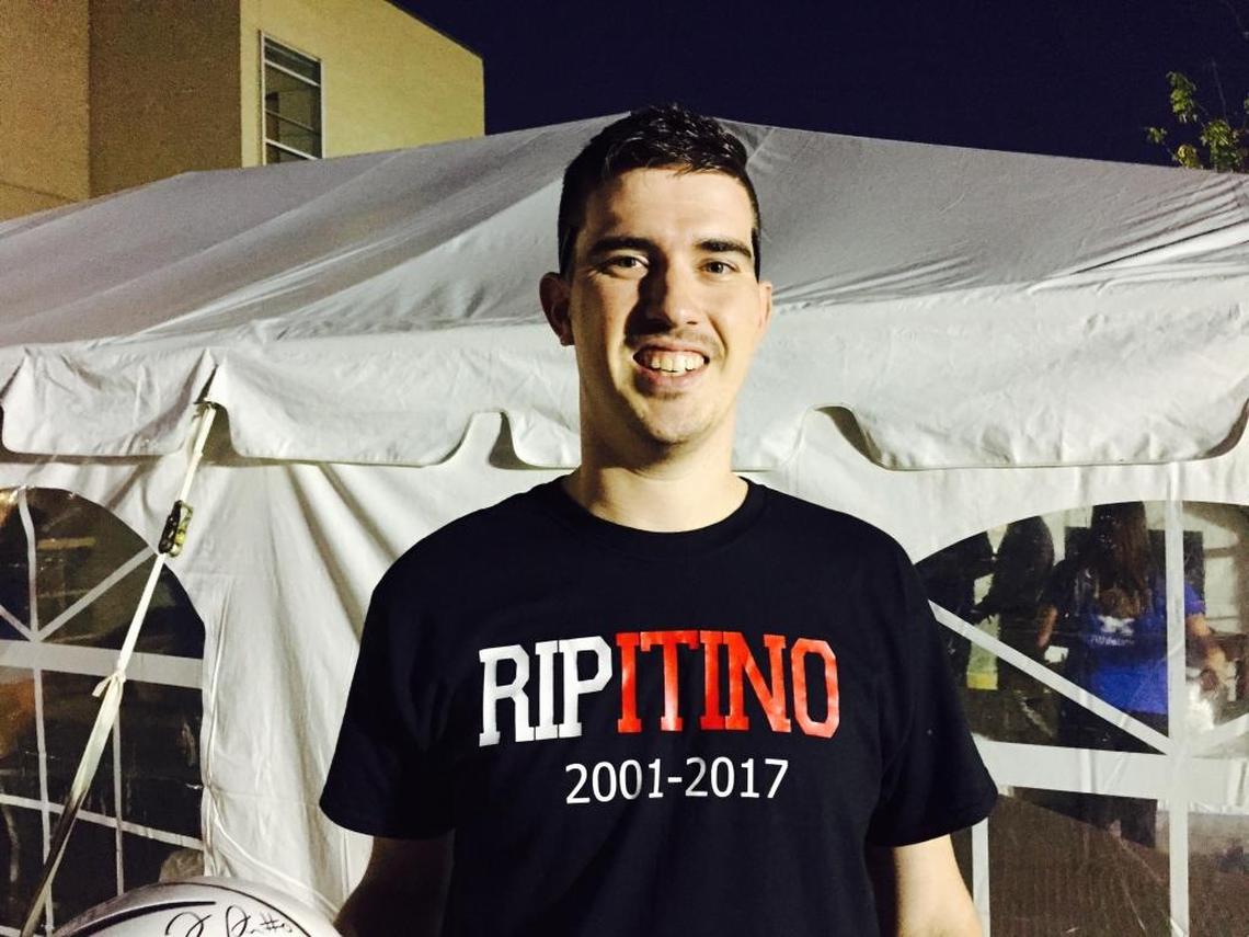 UK fan George Salyers made a fashion statement with this T-shirt at the campout for Big Blue Madness tickets.