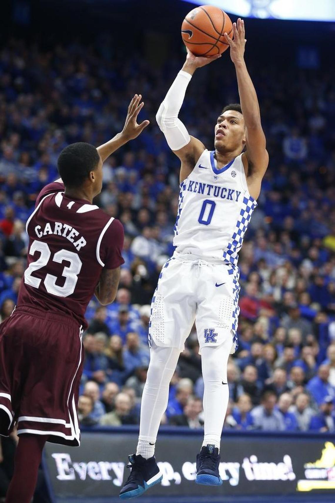 Quade Green has been UK’s best three-point shooter this season.