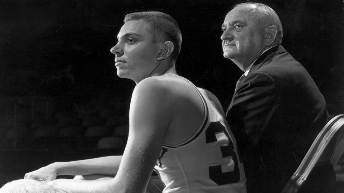 Herky Rupp was pictured with his father, Adolph Rupp, in this 1959 file photo.