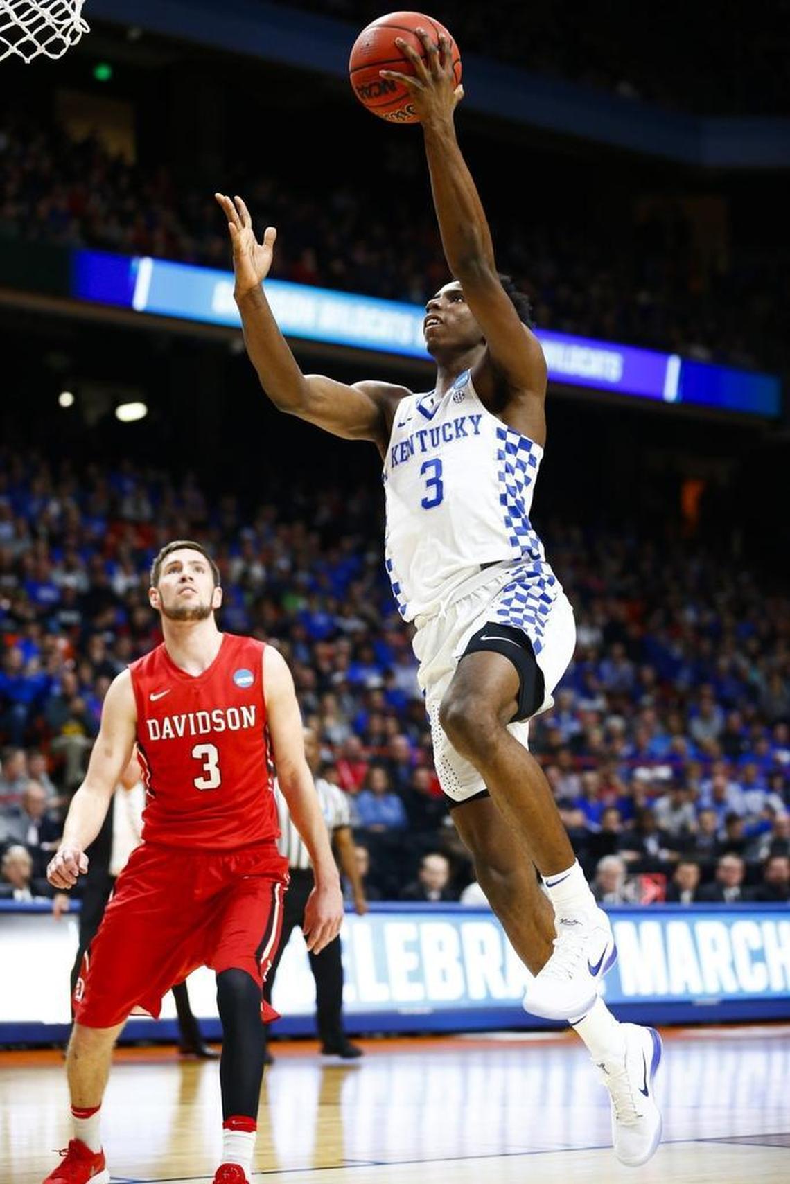 Hamidou Diallo played 26 solid minutes in Kentucky’s win over Davidson on Thursday night. The freshman blocked three shots in the first half.