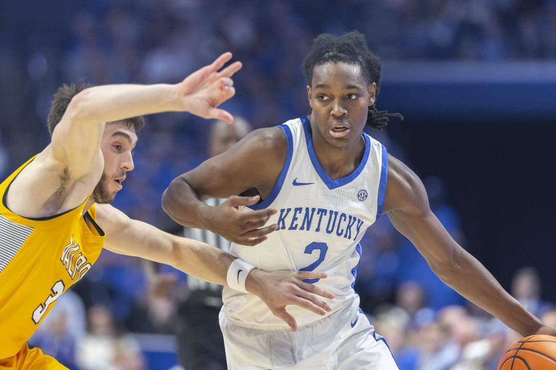 Kentucky guard Jasper Johnson averaged 4.9 points per game during his freshman year with the Wildcats.