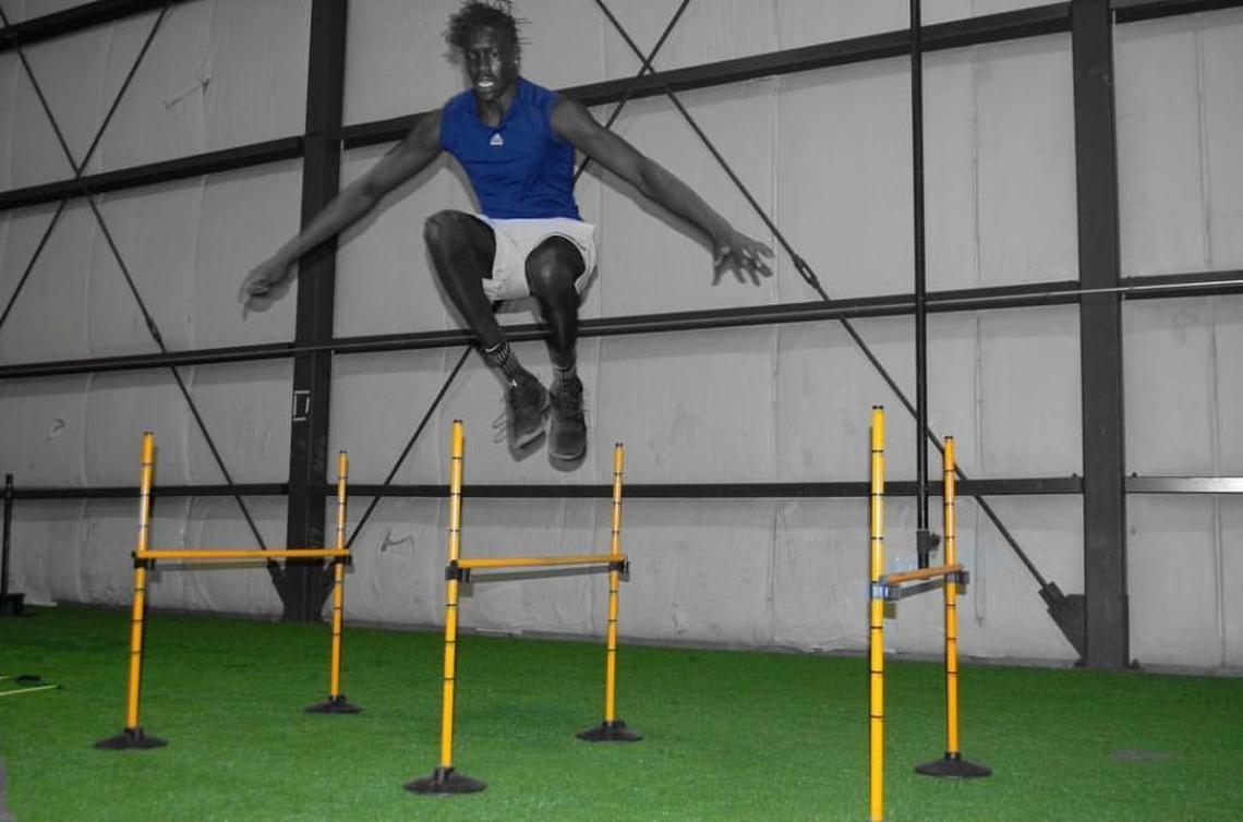 Kentucky forward Wenyen Gabriel worked on his vertical leap at T1 Training in Amesbury, Mass., this month.